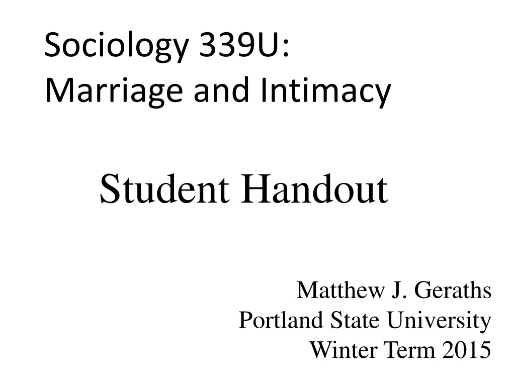 sociology 339u marriage and intimacy