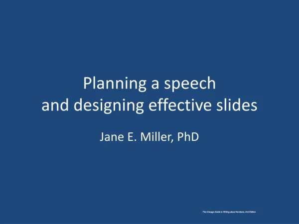 Planning a speech and designing effective slides