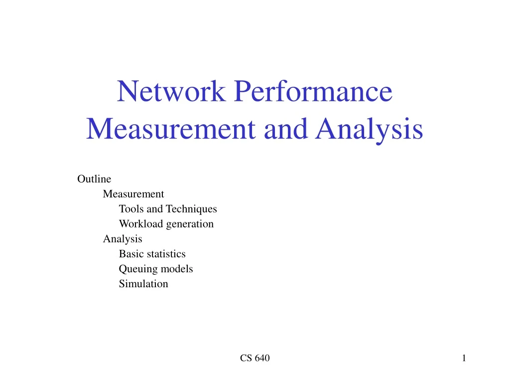 network performance measurement and analysis