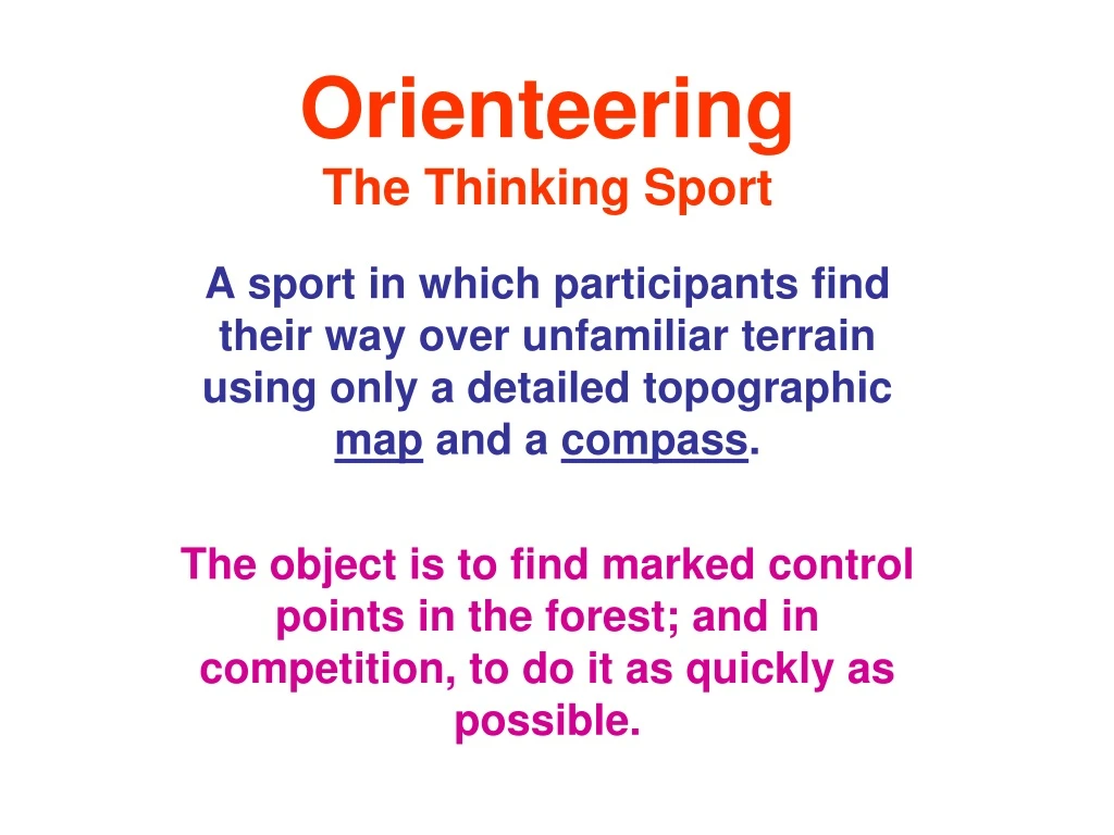 orienteering the thinking sport