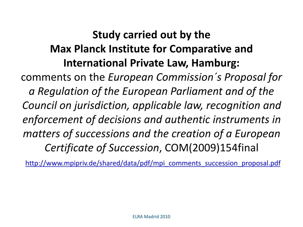 study carried out by the max planck institute