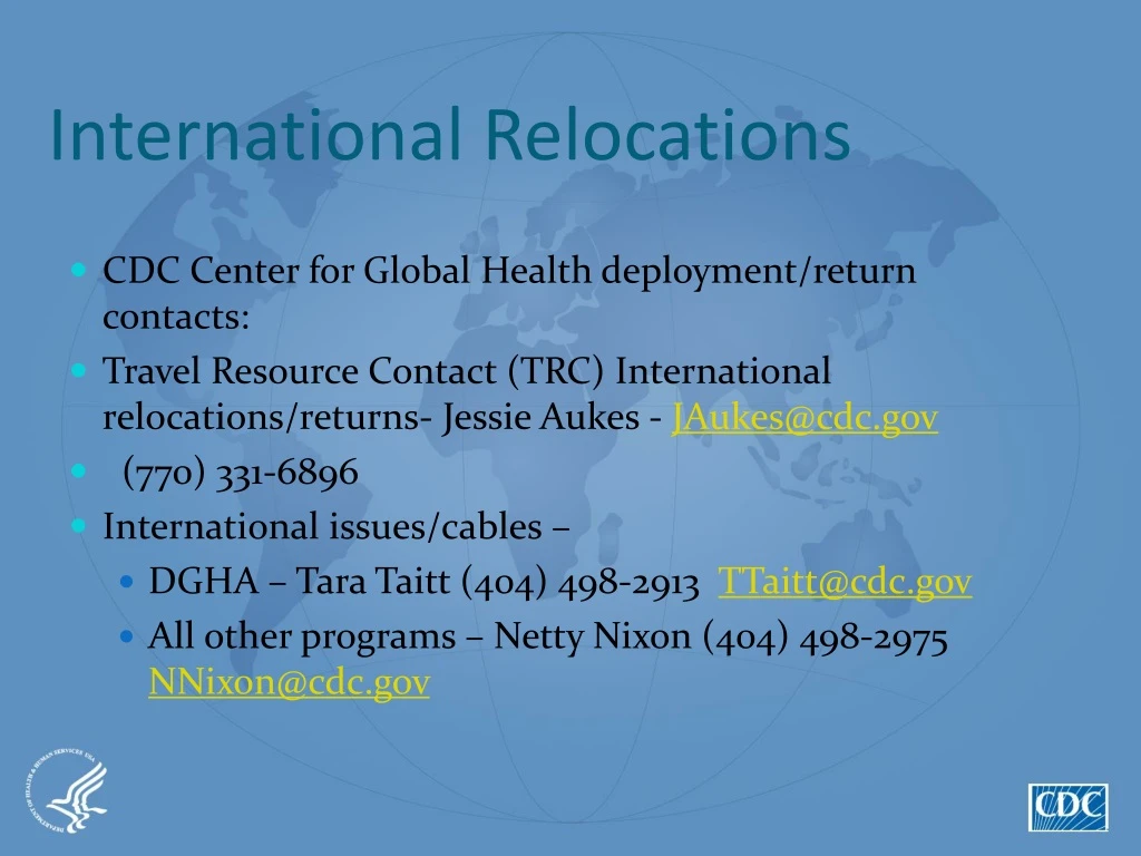 international relocations