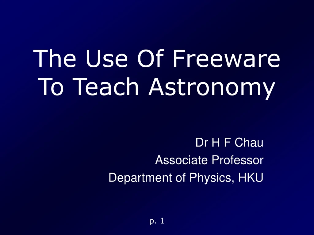 the use of freeware to teach astronomy