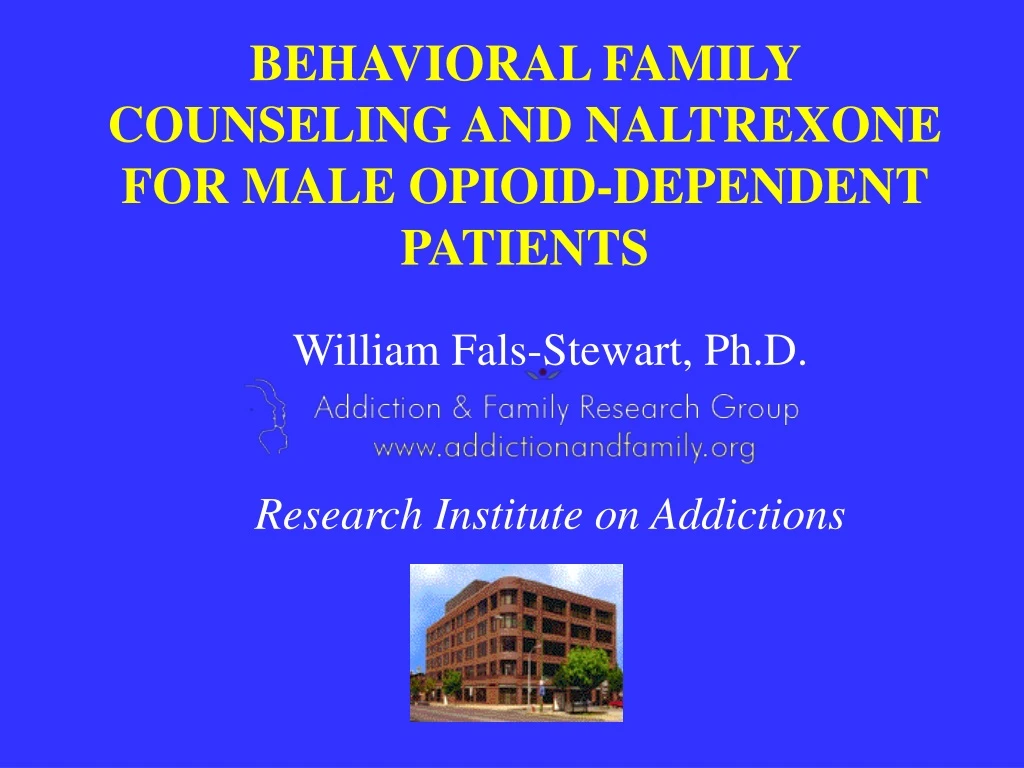 behavioral family counseling and naltrexone