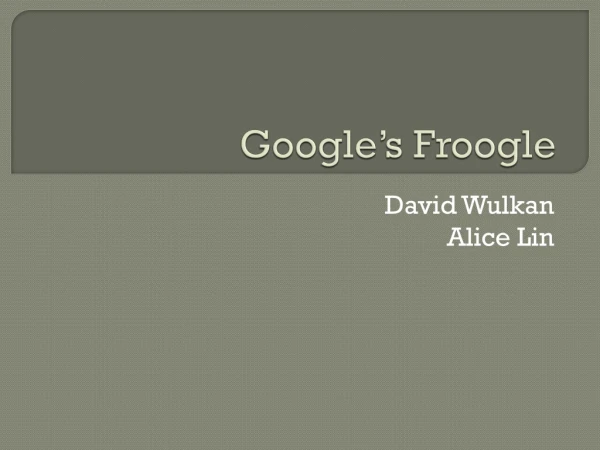 Google’s Froogle