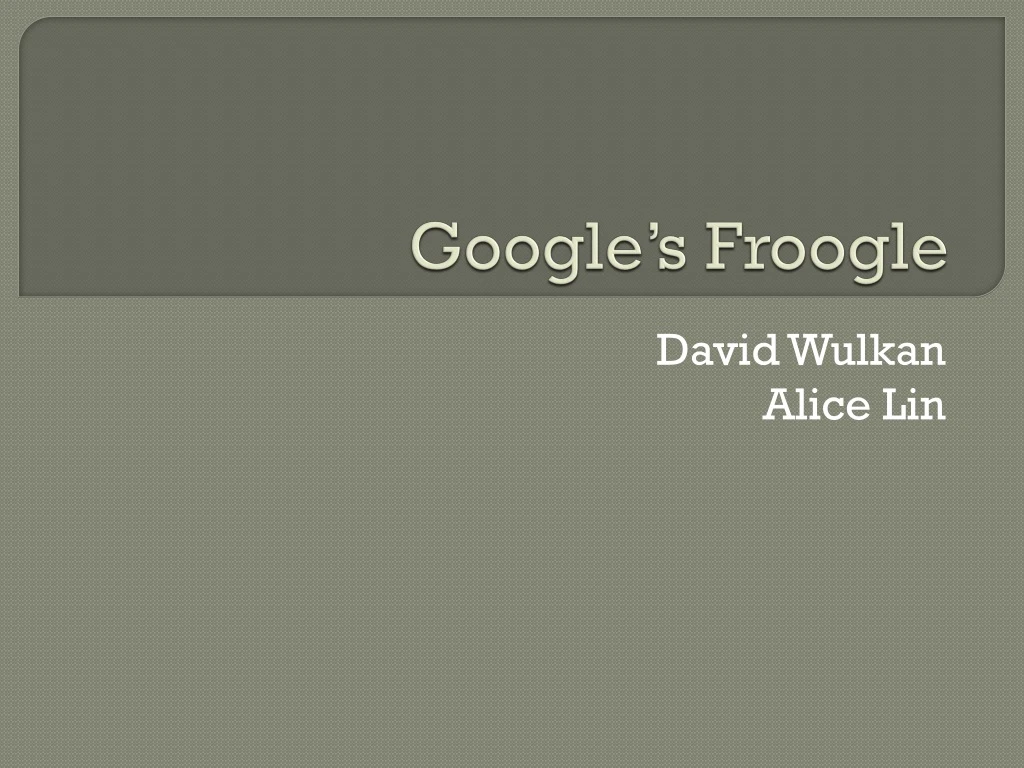 google s froogle
