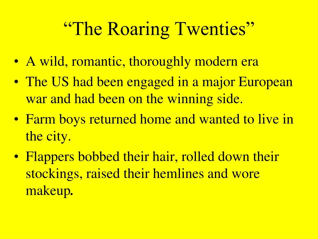 the roaring twenties