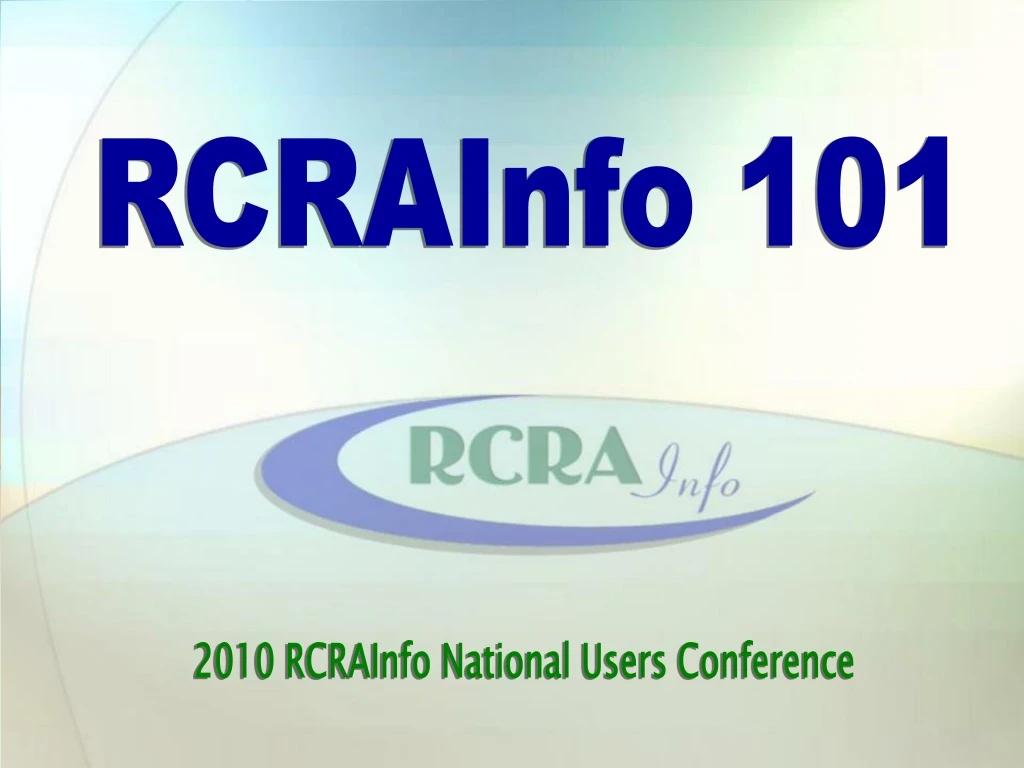 rcrainfo 101