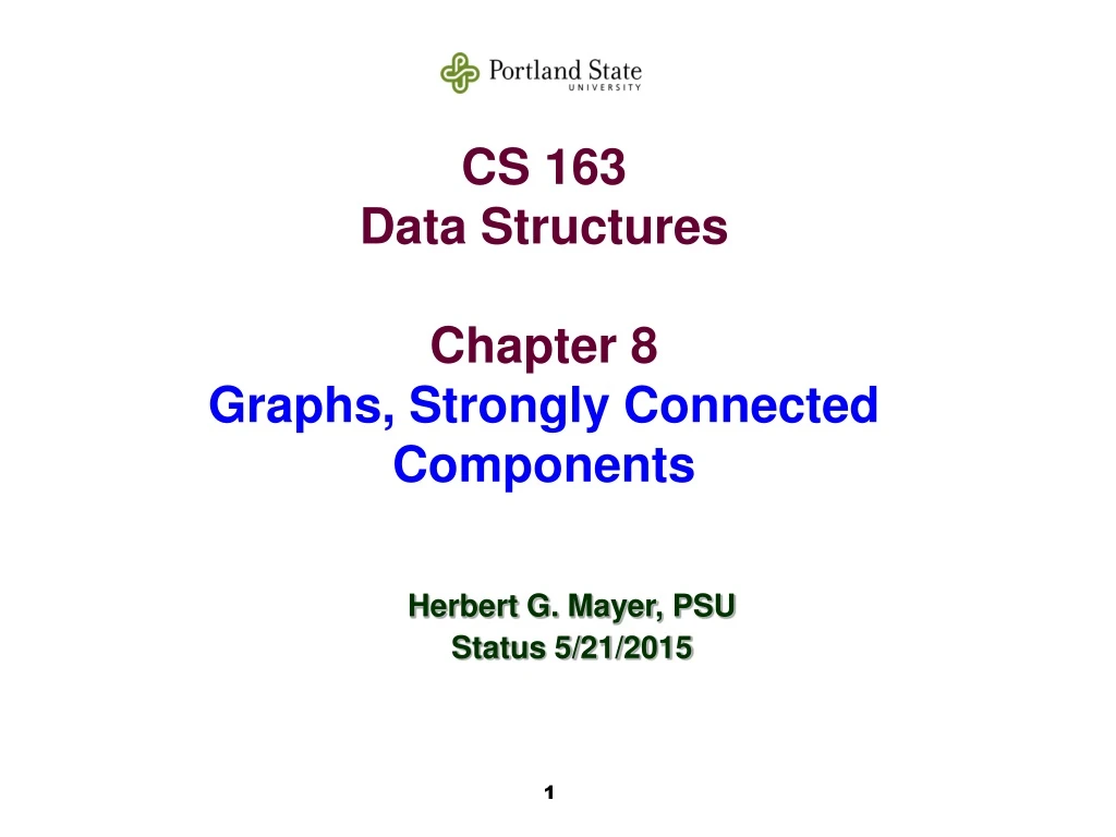 cs 163 data structures chapter 8 graphs strongly