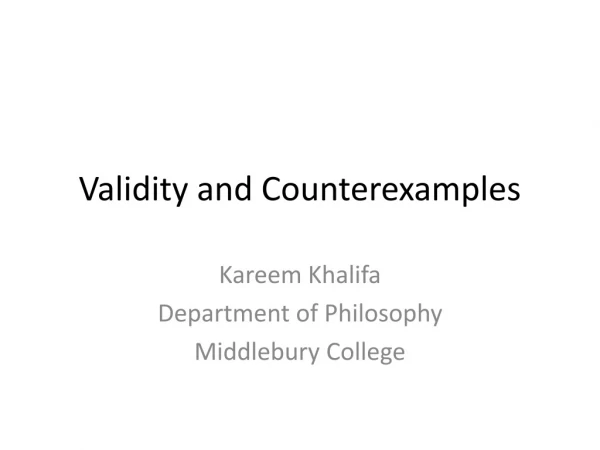 Validity and Counterexamples