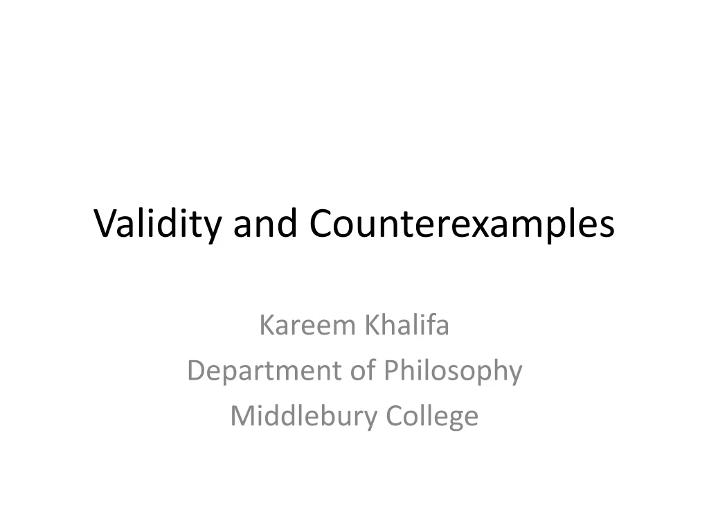 validity and counterexamples