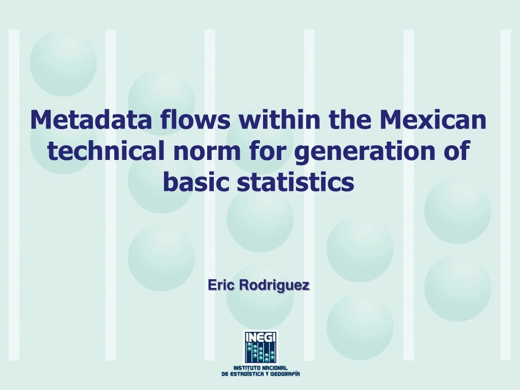 metadata flows within the mexican technical norm for generation of basic statistics