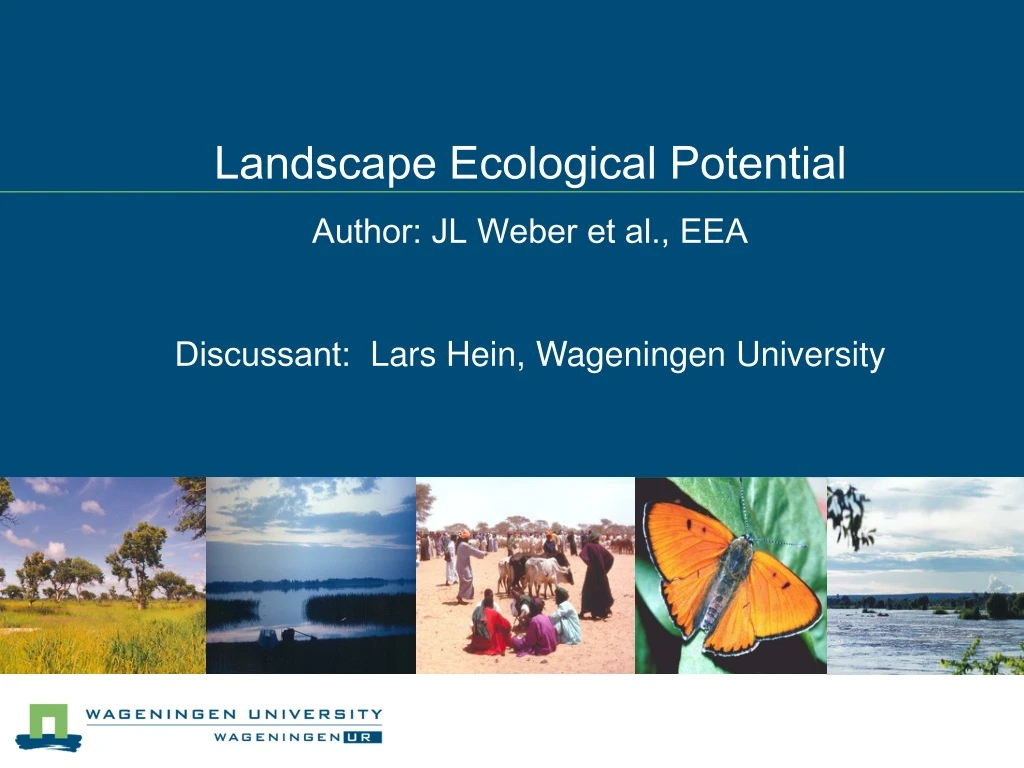 landscape ecological potential author jl weber