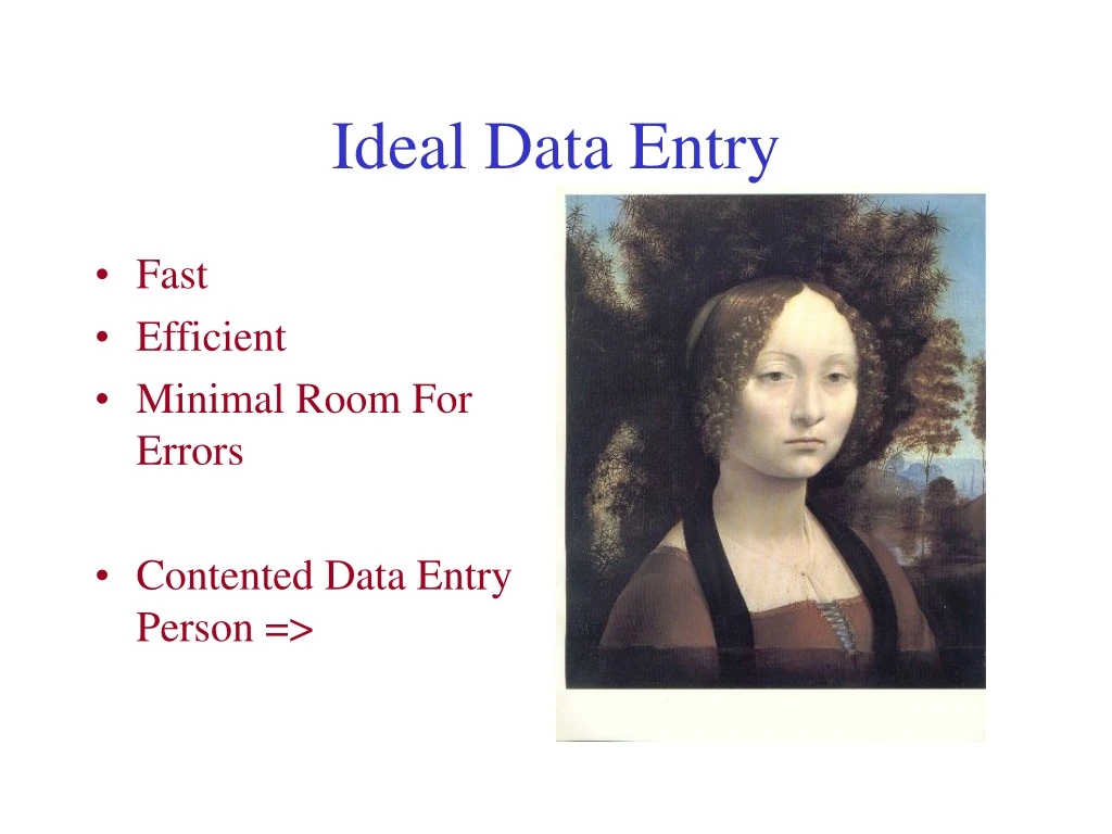 ideal data entry