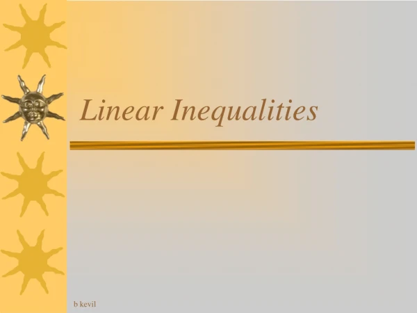 Linear Inequalities