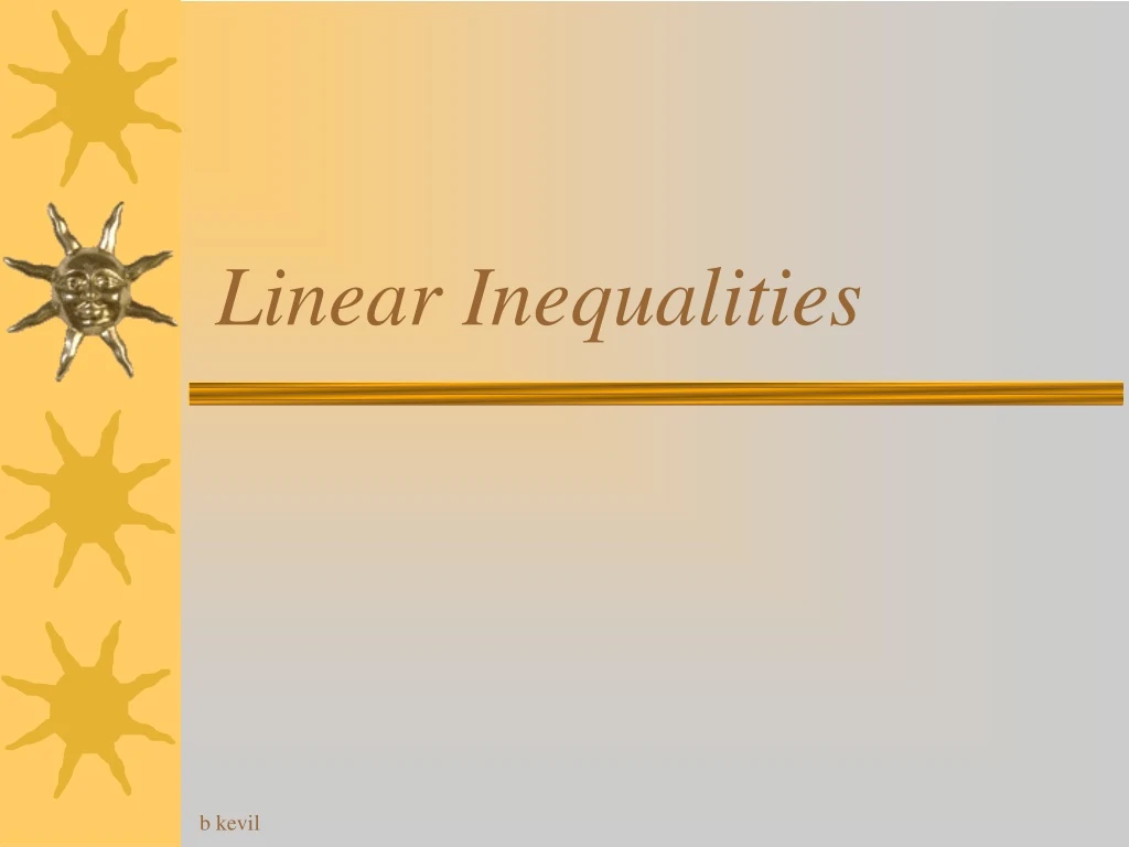 linear inequalities
