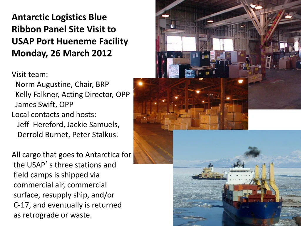 antarctic logistics blue ribbon panel site visit
