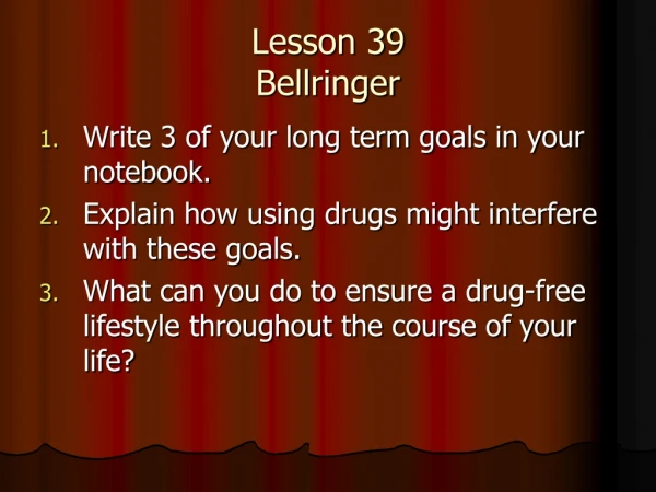 Lesson 39 Bellringer