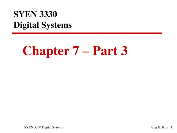 SYEN 3330  Digital Systems