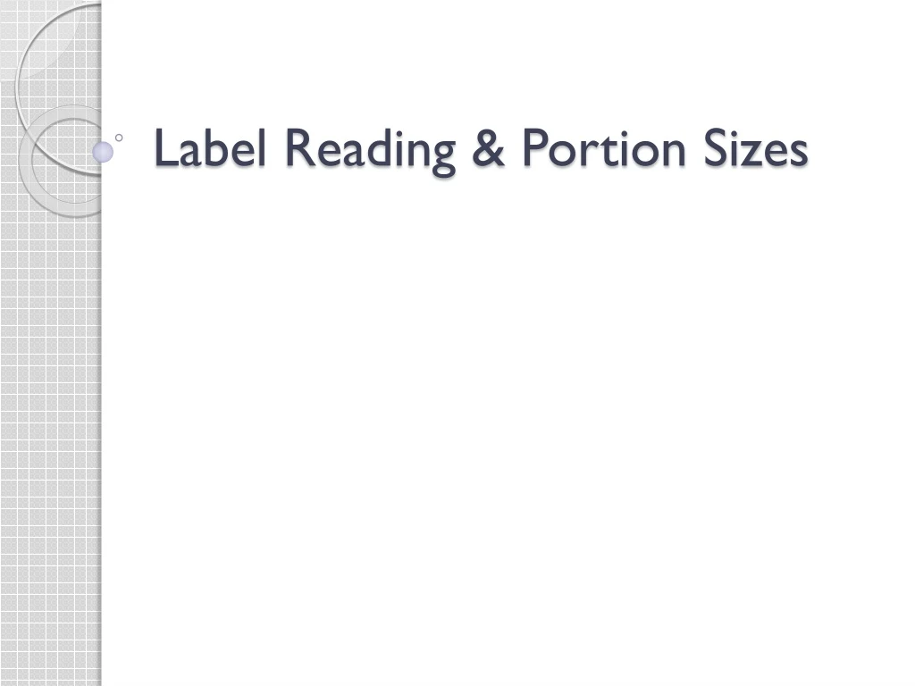 label reading portion sizes
