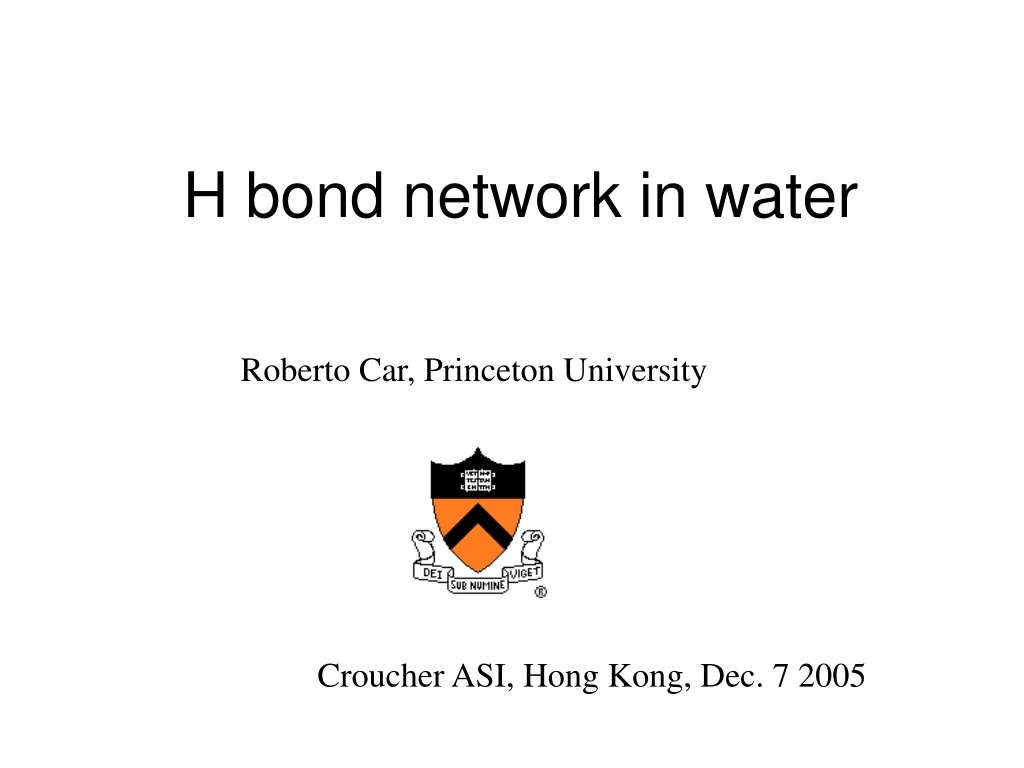 h bond network in water