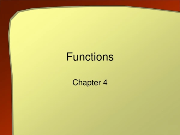 Functions