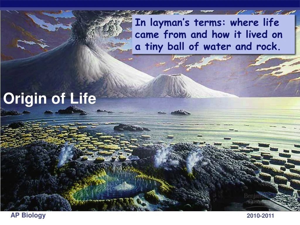 in layman s terms where life came from
