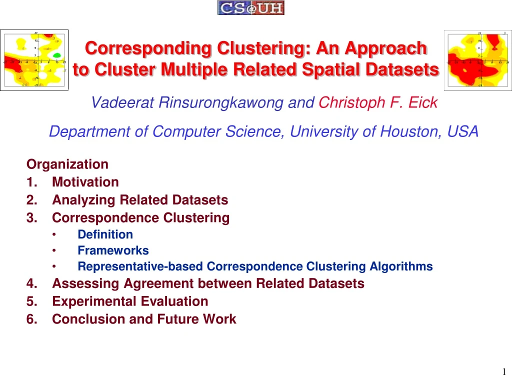 corresponding clustering an approach to cluster multiple related spatial datasets