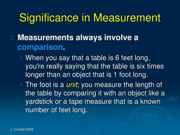 Significance in Measurement