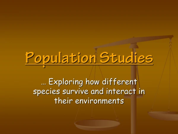 Population Studies