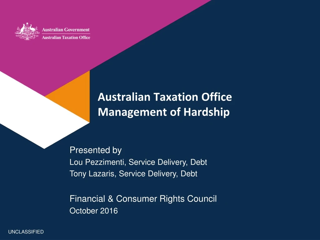 australian taxation office management of hardship