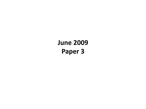 June 2009 Paper 3