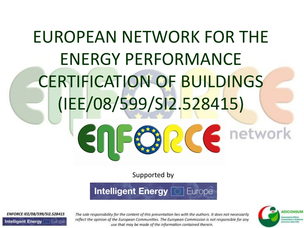 european network for the energy performance