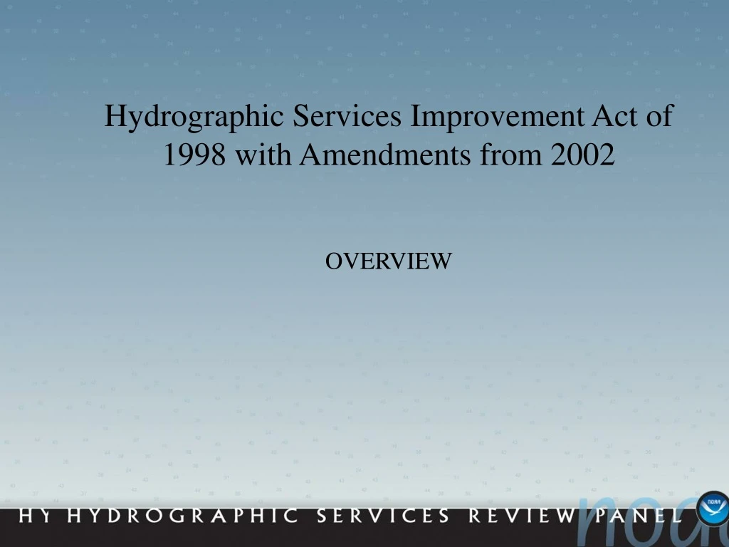 hydrographic services improvement act of 1998
