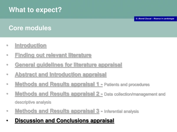 Core modules