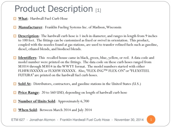 Product Description  [1]