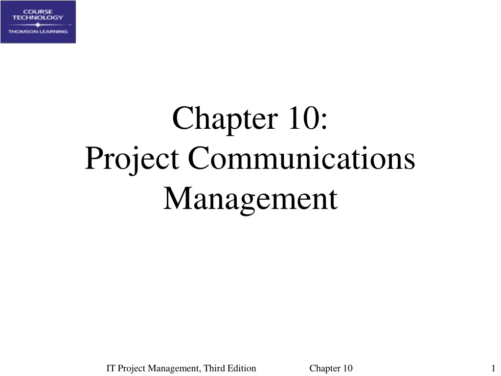 chapter 10 project communications management