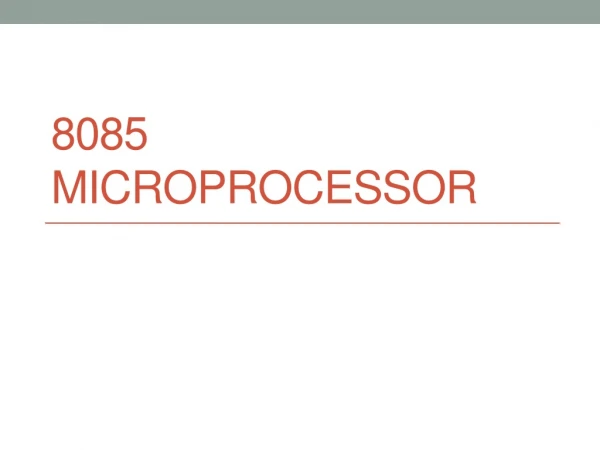 8085 microprocessor