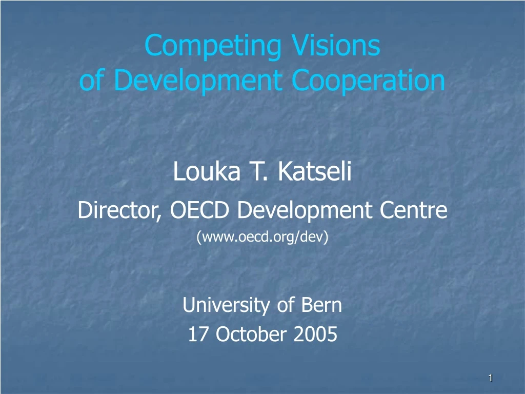 competing visions of development cooperation