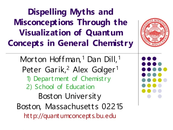 Morton Hoffman, 1  Dan Dill, 1 Peter Garik, 2  Alex Golger 1 	1) Department of Chemistry