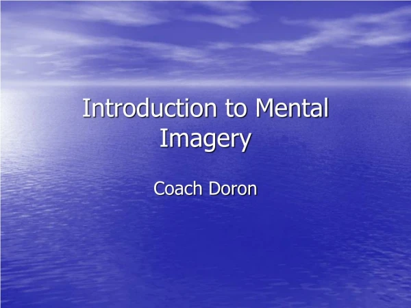 Introduction to Mental Imagery
