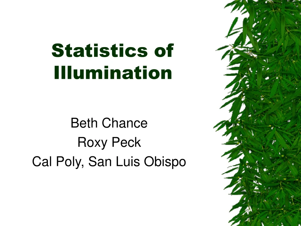 statistics of illumination