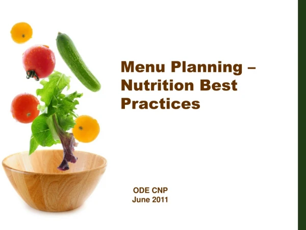 Menu Planning – Nutrition Best Practices