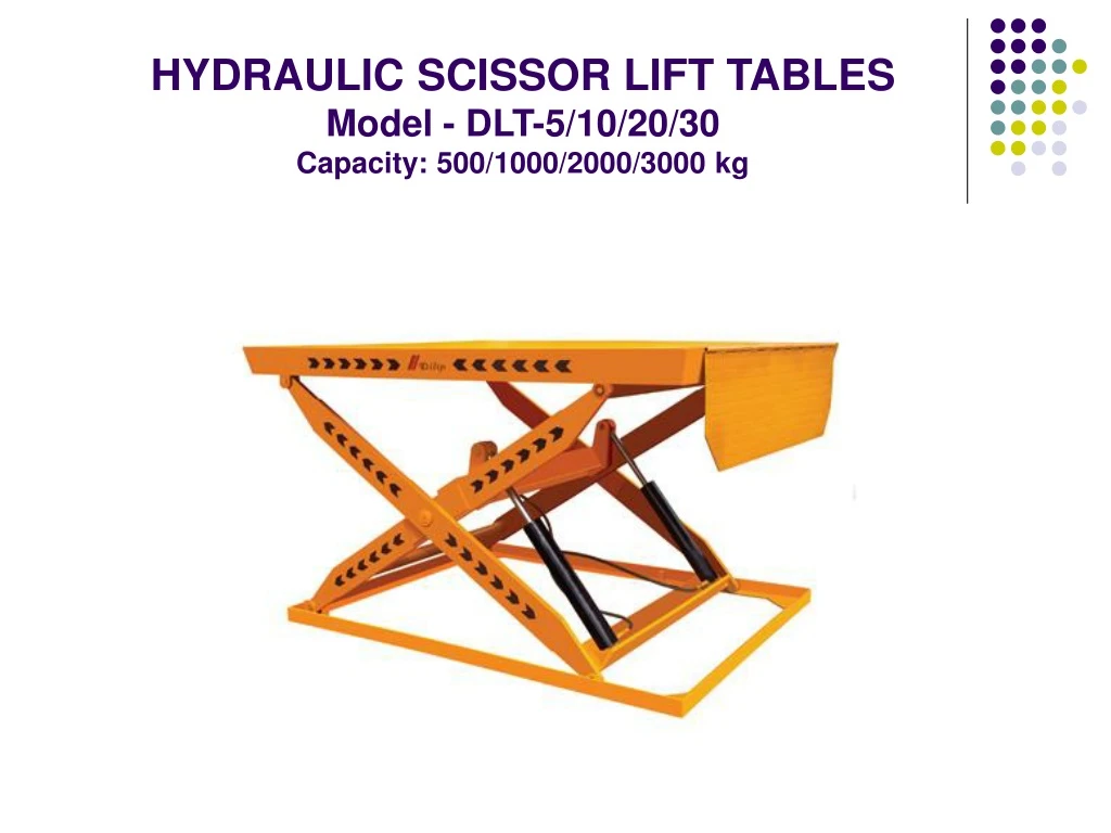 hydraulic scissor lift tables model dlt 5 10 20 30 capacity 500 1000 2000 3000 kg