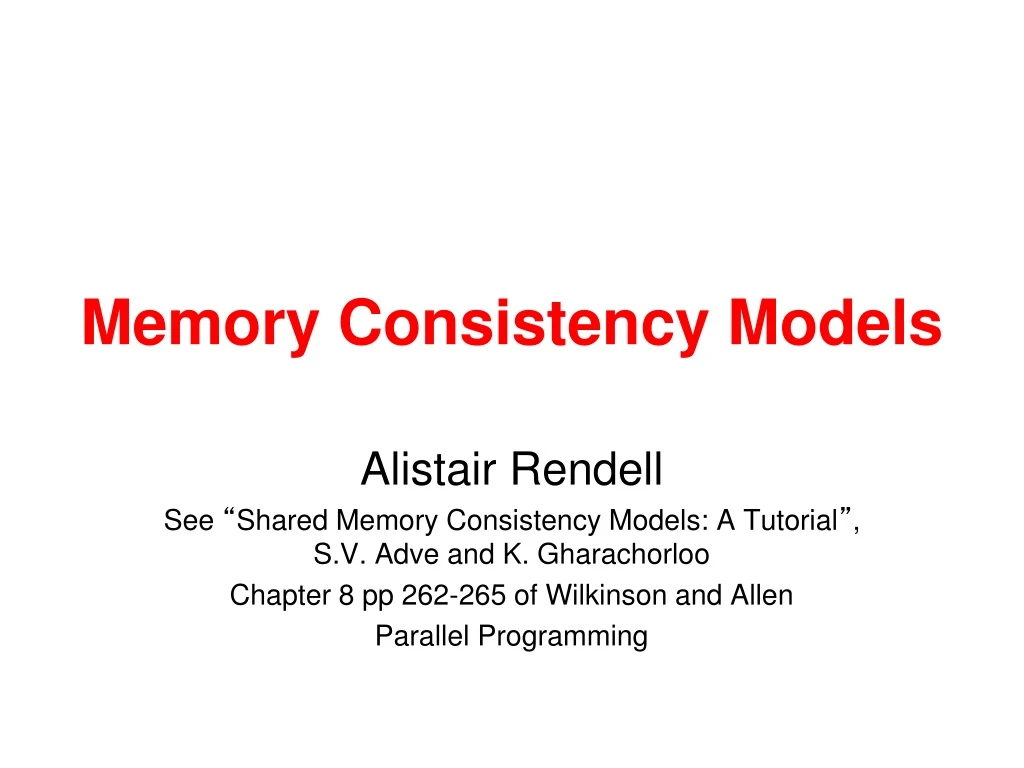 memory consistency models