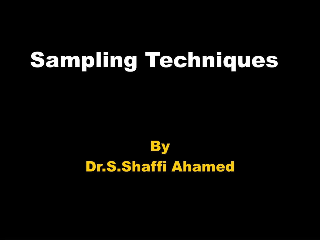 sampling techniques