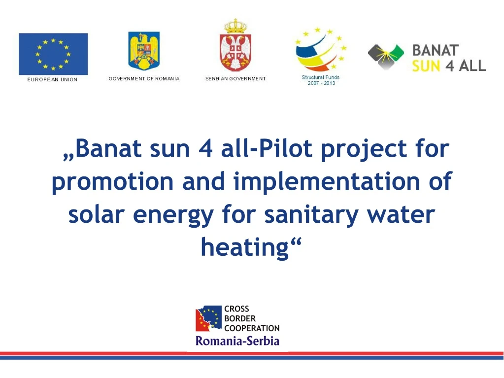 banat sun 4 all pilot project for promotion