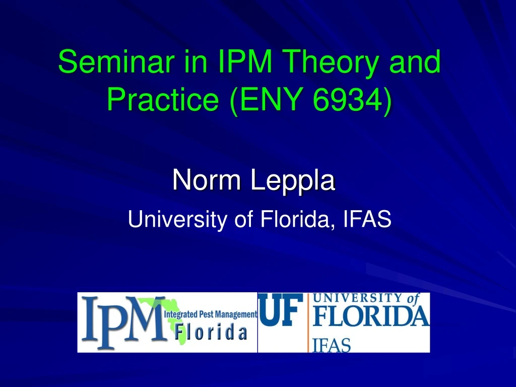 seminar in ipm theory and practice eny 6934