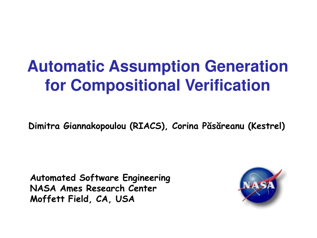 automatic assumption generation for compositional