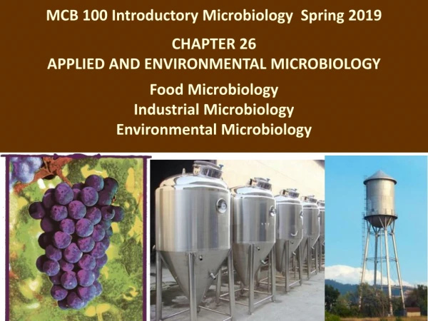 MCB 100 Introductory Microbiology  Spring 2019 CHAPTER 26